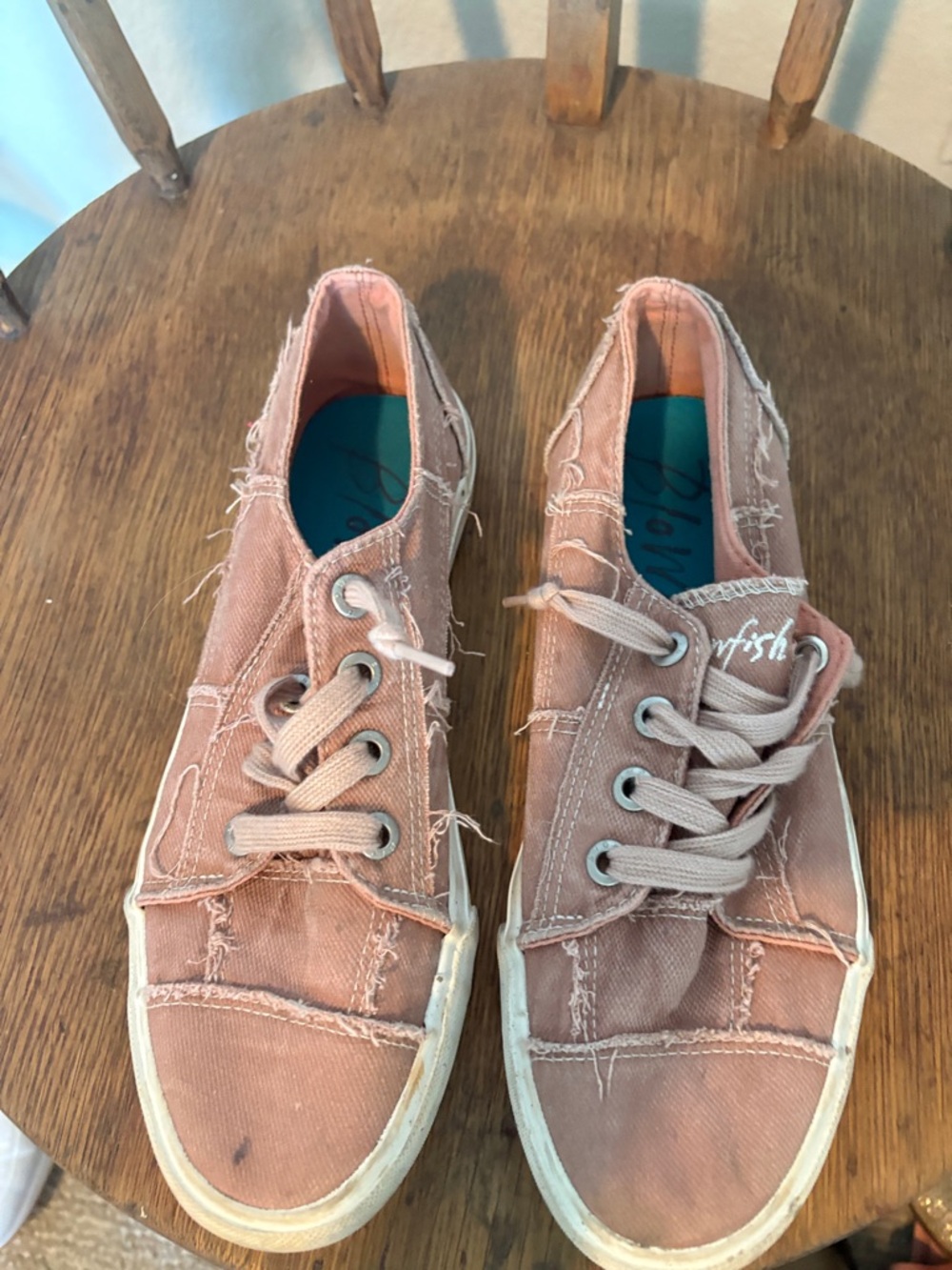 Blowfish Pink Distressed Canvas Sneakers